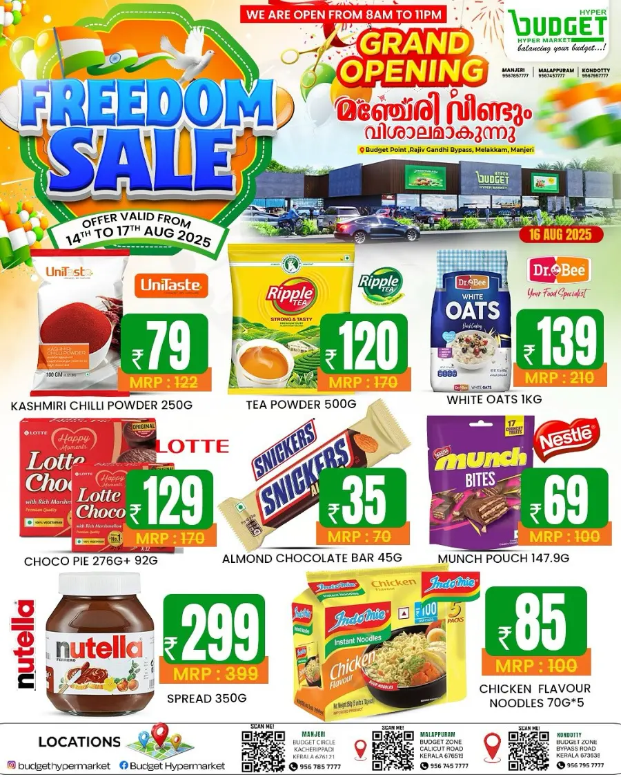 Great Freedom Sale – Unmissable Offers Inside In Budget Hypermarket Malappuram
