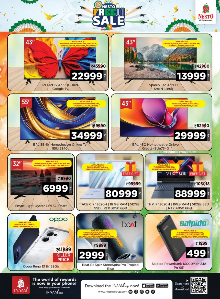 Great Freedom Sale – Top Mega Offers, Limited Time In Nesto Hypermarket Malappuram