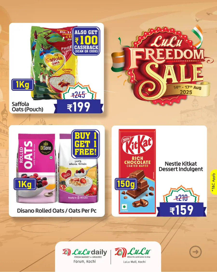 Hurry! Great Freedom Sale – Shop Now In Lulu Hypermarket Ernakulam