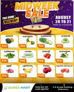 Midweek sale In Dunes Mart Alappuzha