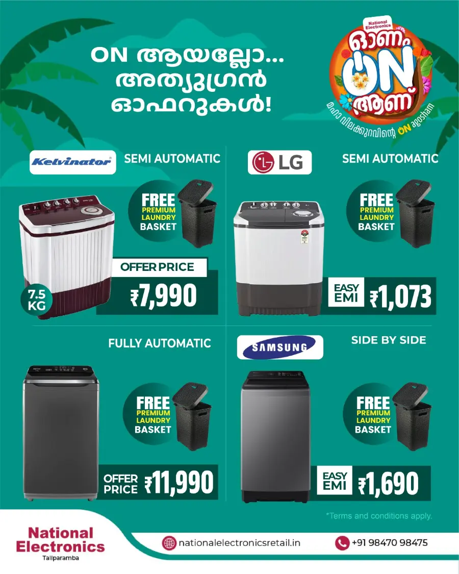 Onam Home Appliance Offers – Big Discounts & Deals In National Electronics Kannur