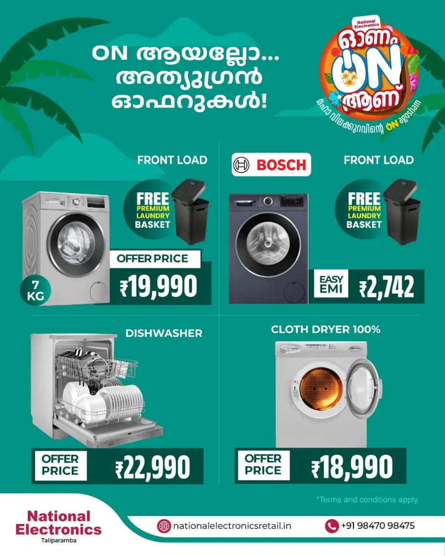 Onam Home Appliance Offers – Big Discounts & Deals In National Electronics Kannur