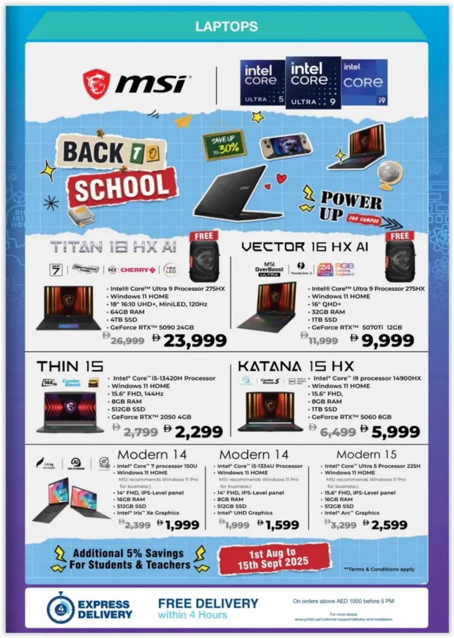 Back to School Tech Deals & Offers In Jumbo Electronics Abu Dhabi