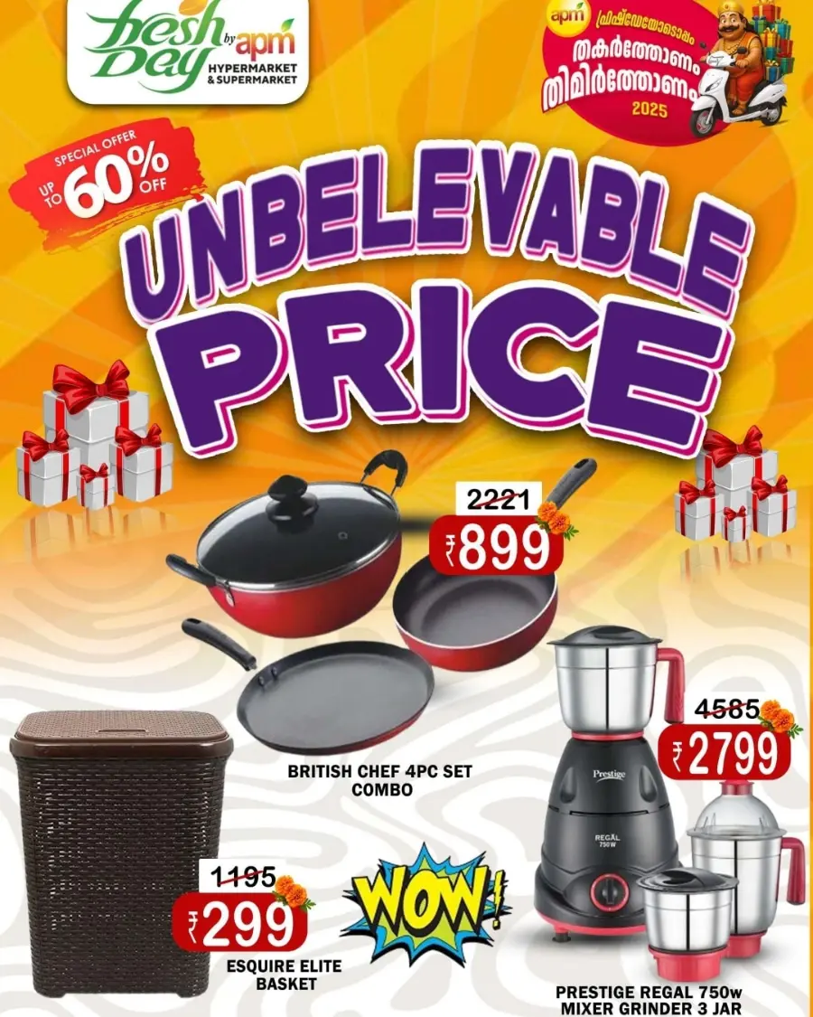 Onam Sale – Up to 60% OFF In Freshday Hypermarket Malappuram