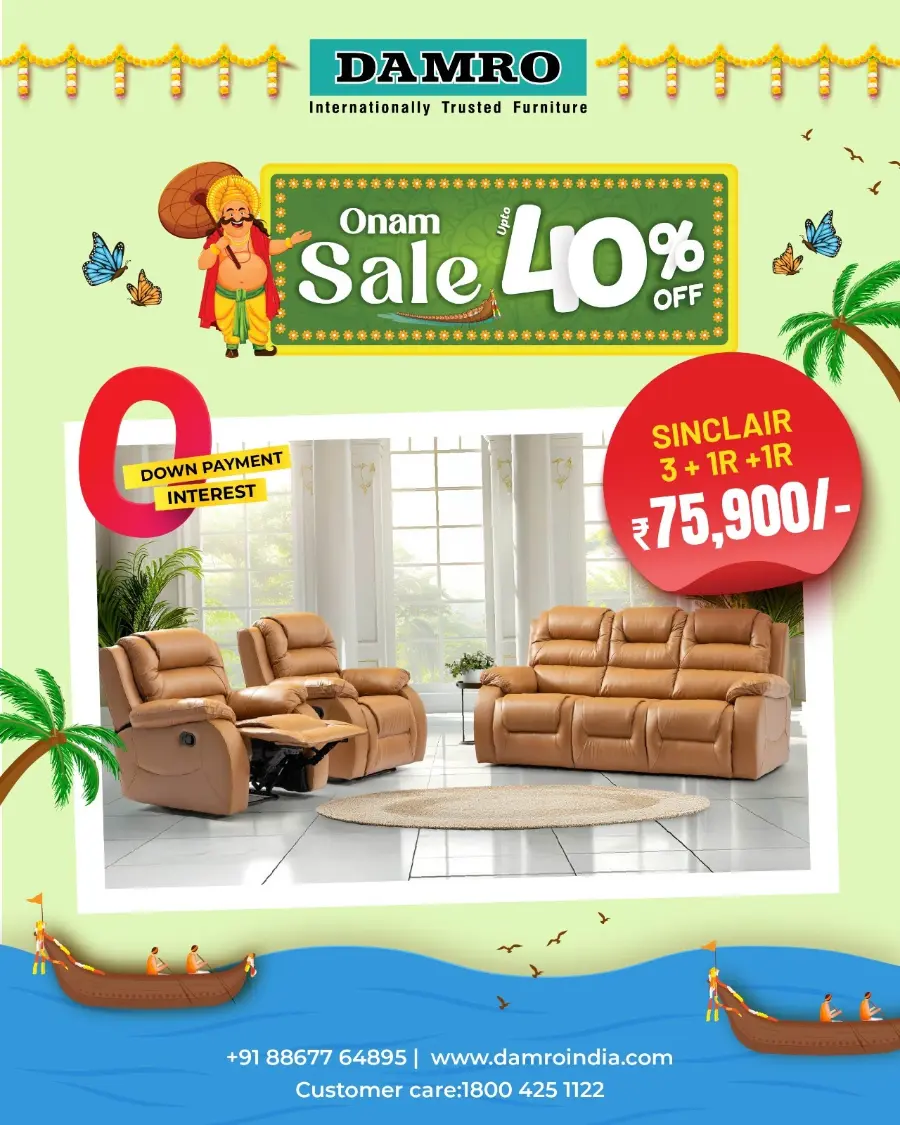 Onam Offer - Save Up to 50% In Damro Furniture Malappuram