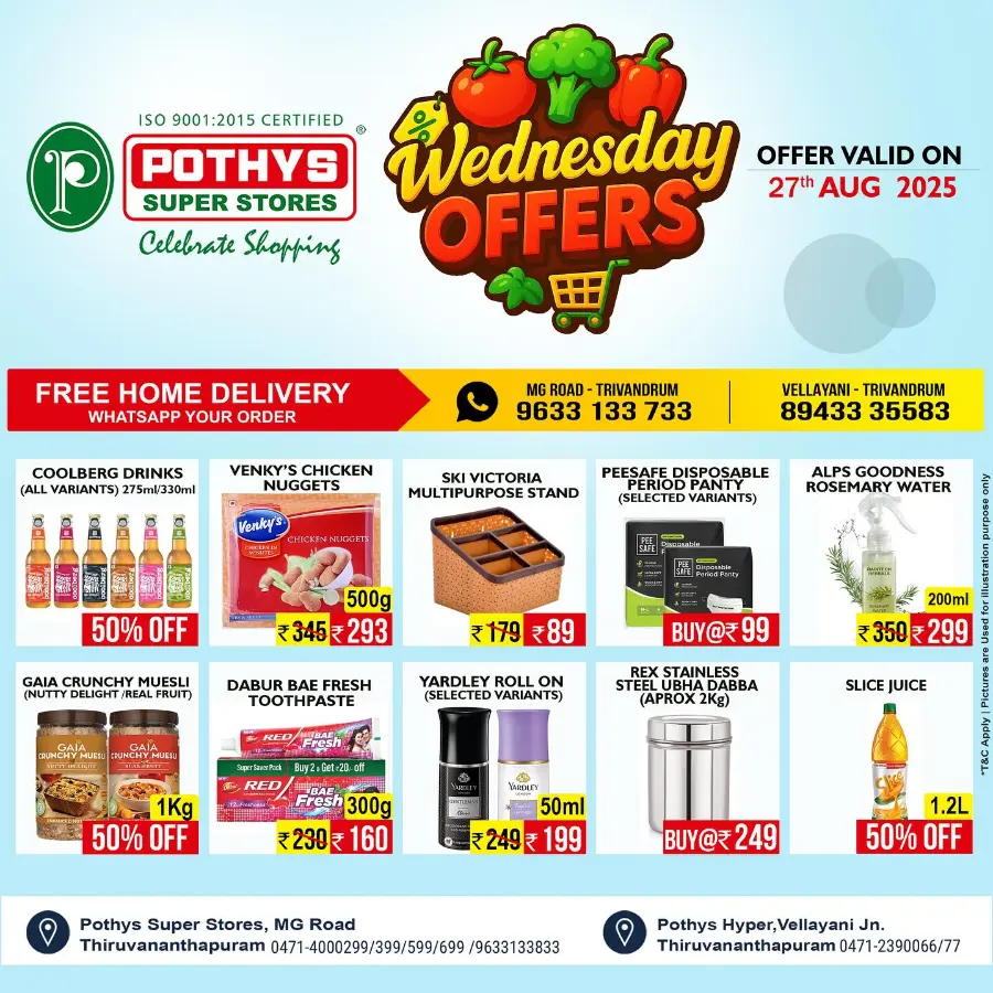 Wednesday Offer In Pothys Superstores Trivandrum