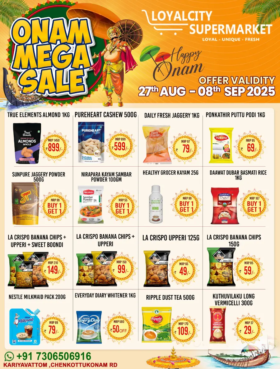 Onam mega sale In Loyalcity Supermarket Trivandrum