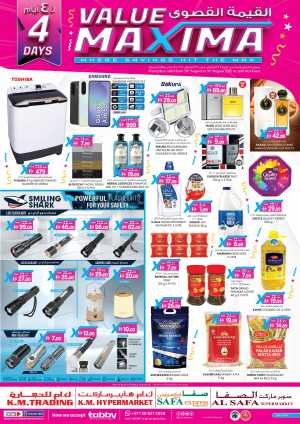 Value maxima 4 days offer In K.M Trading Abu Dhabi