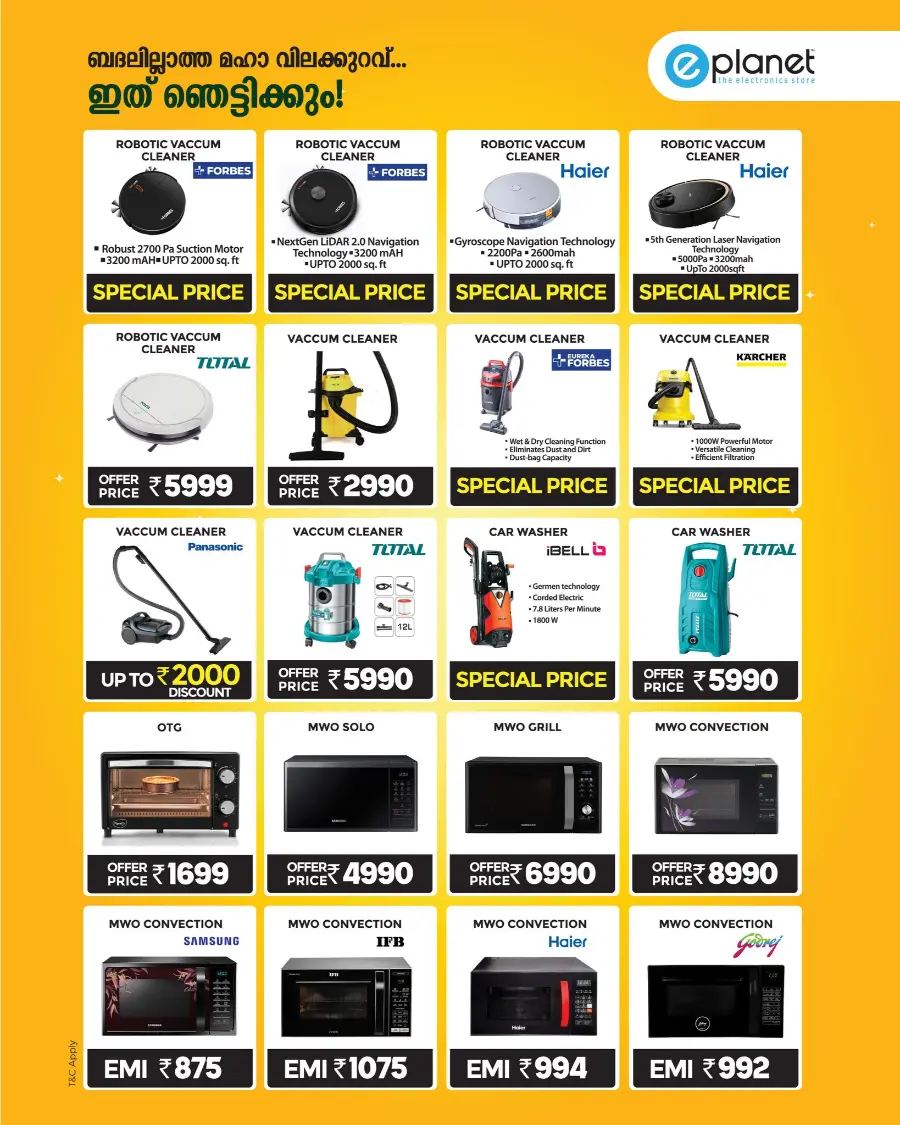 Onam Offers – Up to 75% OFF on Electronics & Home Appliances! In E Planet Wayanad