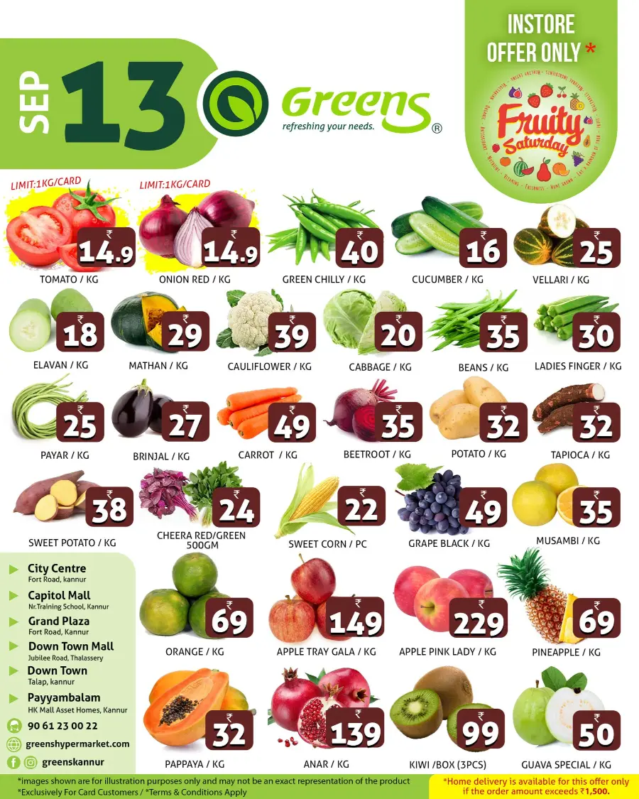 Fresh Deals In Greens Hypermarket Kannur