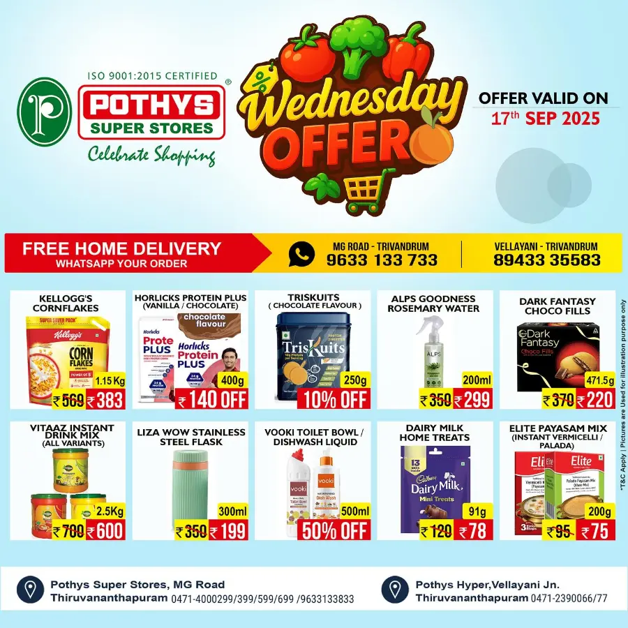 Wednesday Deals! In Pothys Superstores Trivandrum