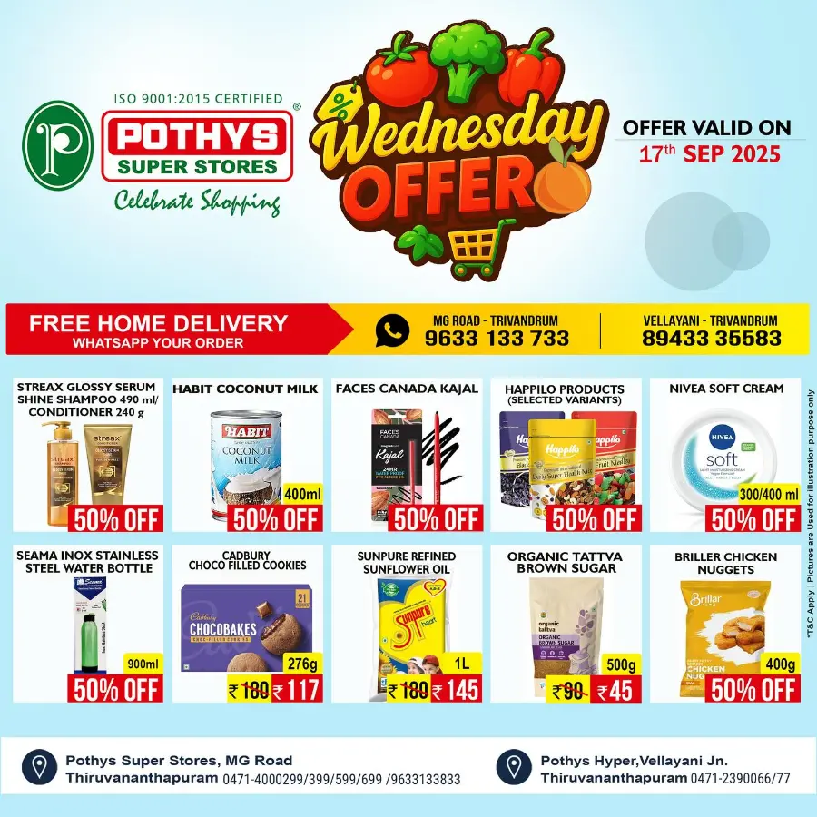 Wednesday Deals! In Pothys Superstores Trivandrum