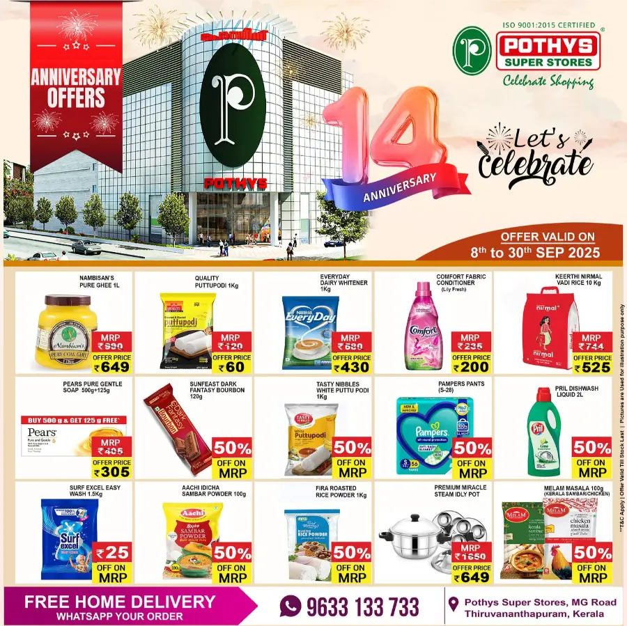 Annivesary Offers In Pothys Superstores Trivandrum
