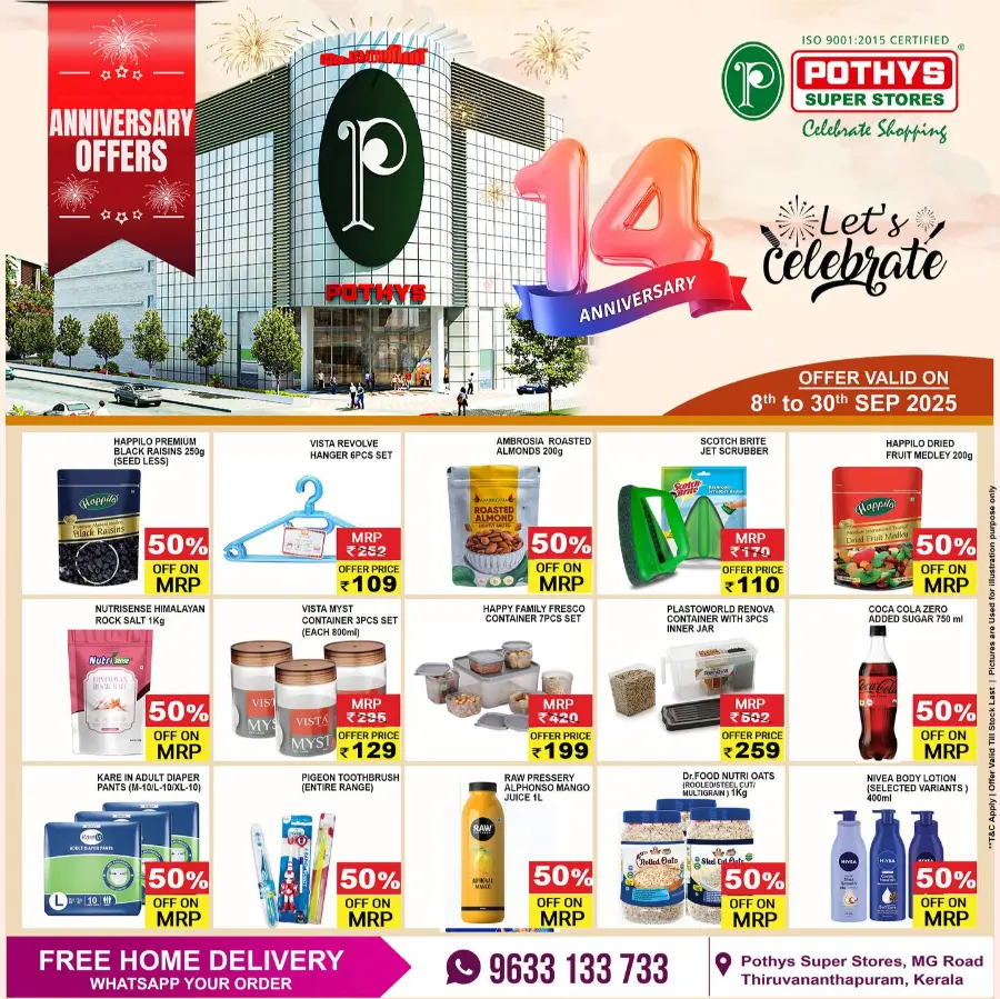 Annivesary Offers In Pothys Superstores Trivandrum