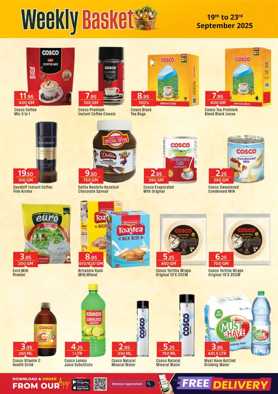 Weekly Basket In West Zone Supermarket Dubai