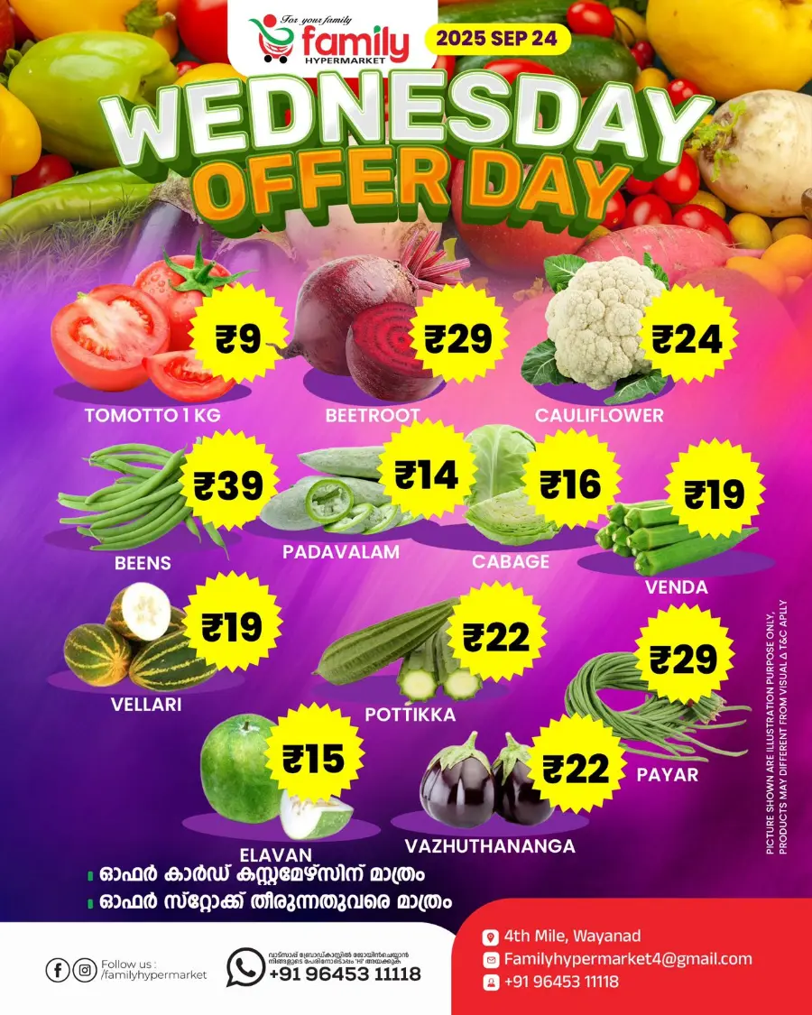 Wednesday Offer In Family hypermart Wayanad