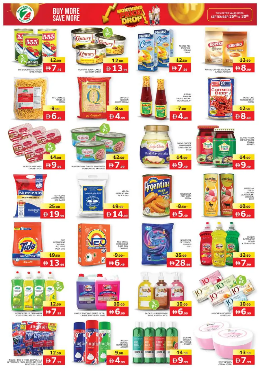 Monthend price drop In Seven Emirates Supermarket Abu Dhabi