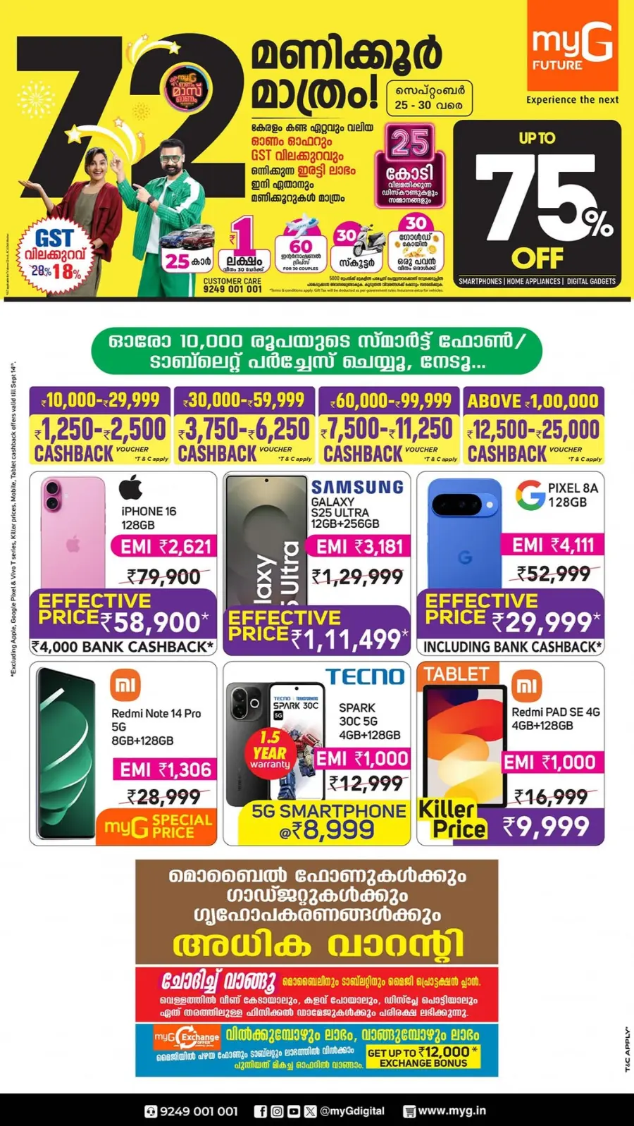 72 Hour Sale – Up to 75% OFF In myG Future Thrissur