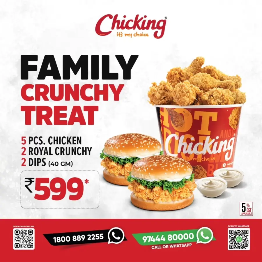 Family Crunchy Treat – Just Rs. 599 In Chicking India Kannur