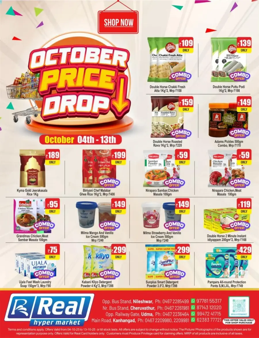 October Price Drop In Real Hyper Market Kasaragod