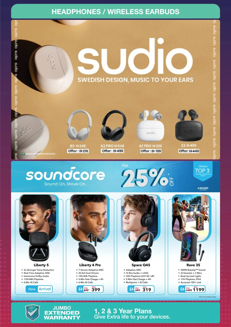 Music Fest Deals – Up to 50% Off Headphones & Speakers In Jumbo Electronics Umm al Quwain