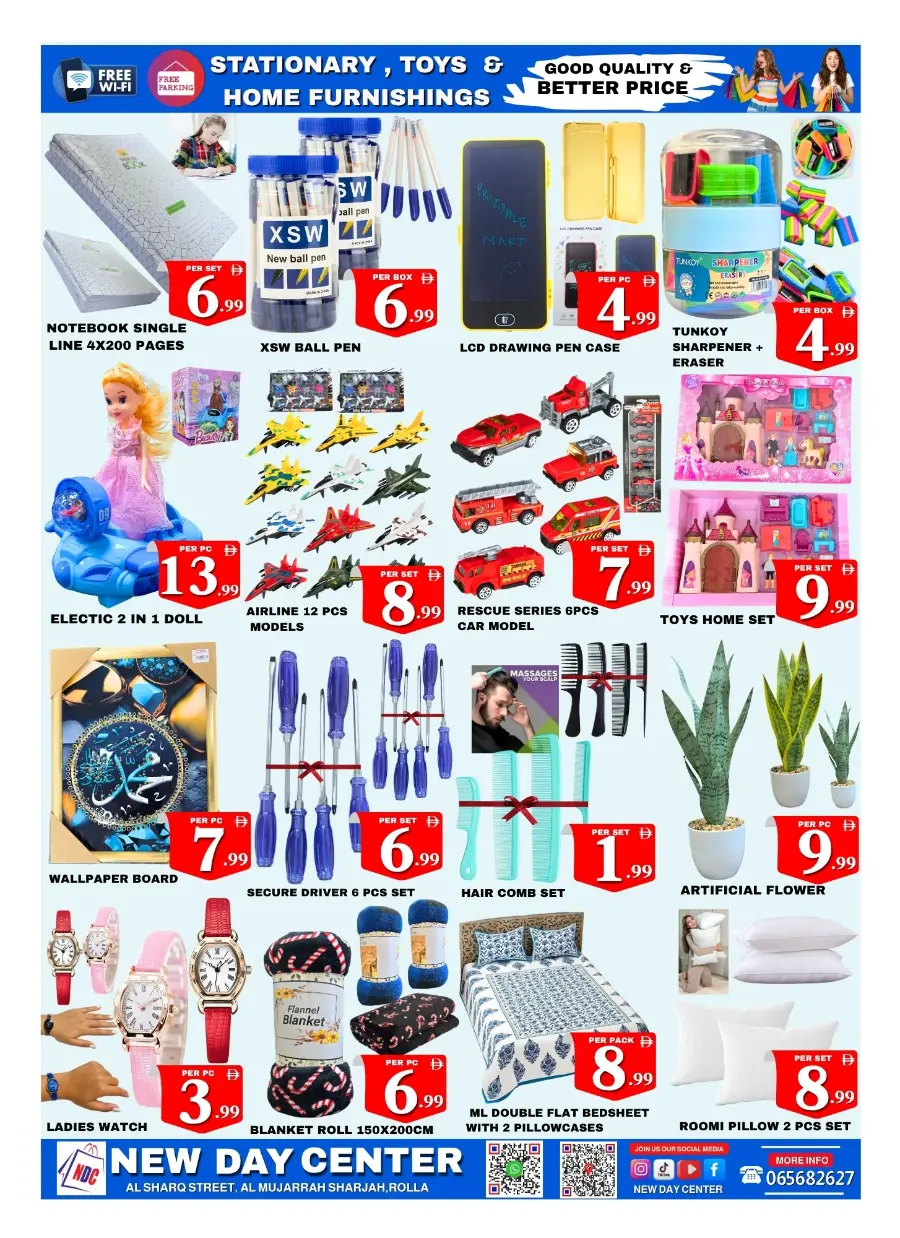 Half week half price In New Day Centre Sharjah / Ajman