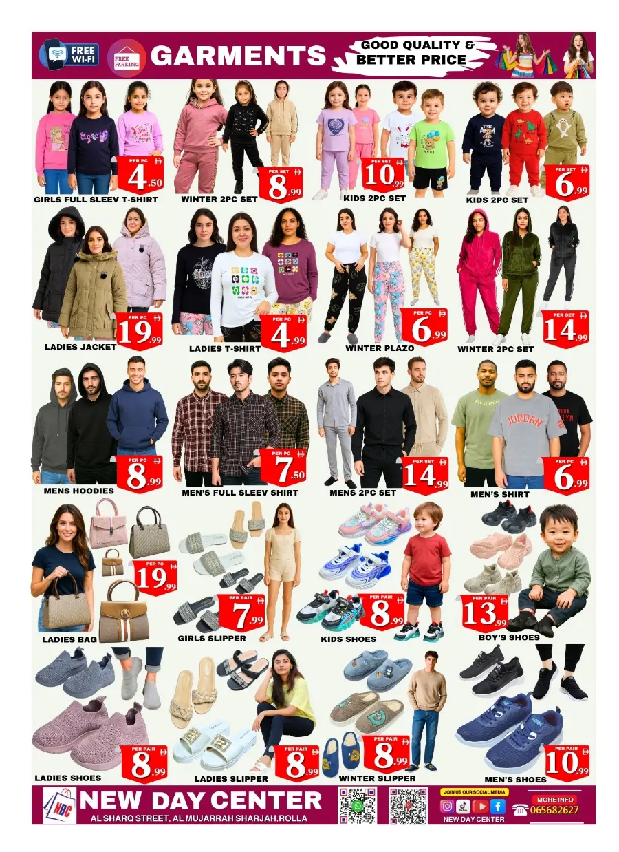 Half week half price In New Day Centre Sharjah / Ajman