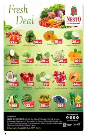 Fresh Deals In Nesto Hypermarket Calicut,Malappuram,Kannur,Thrissur,Palakkad