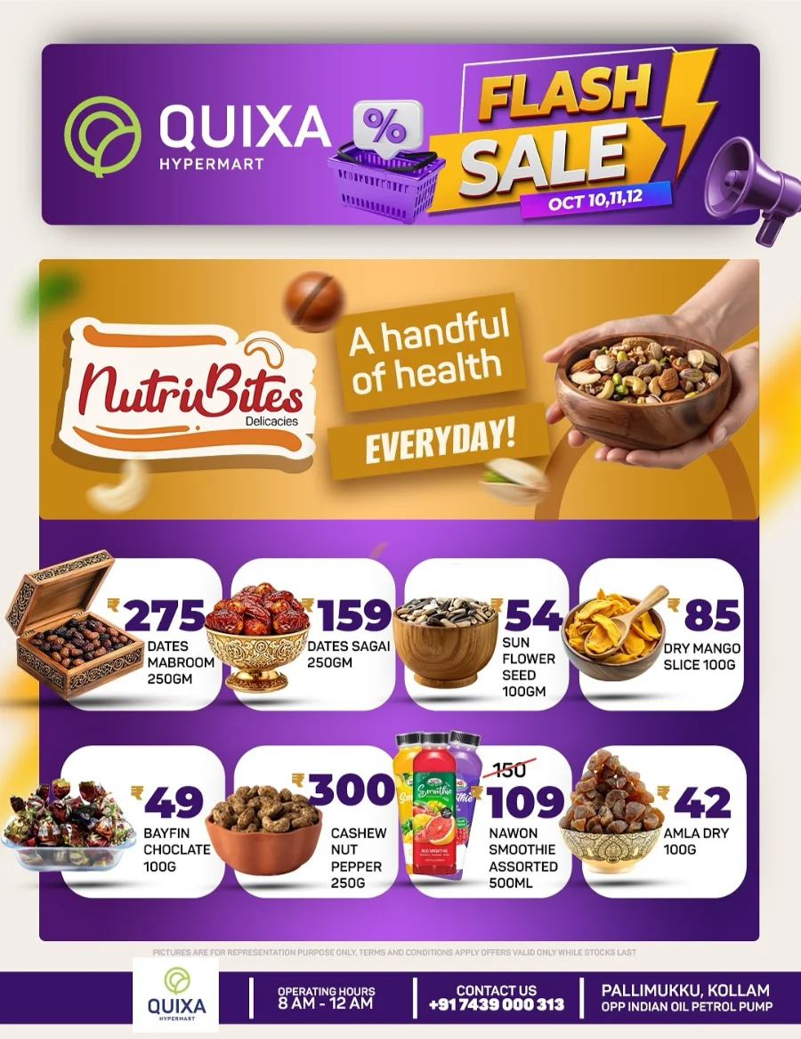 Flash Sale In QUIXA Hypermart Kollam