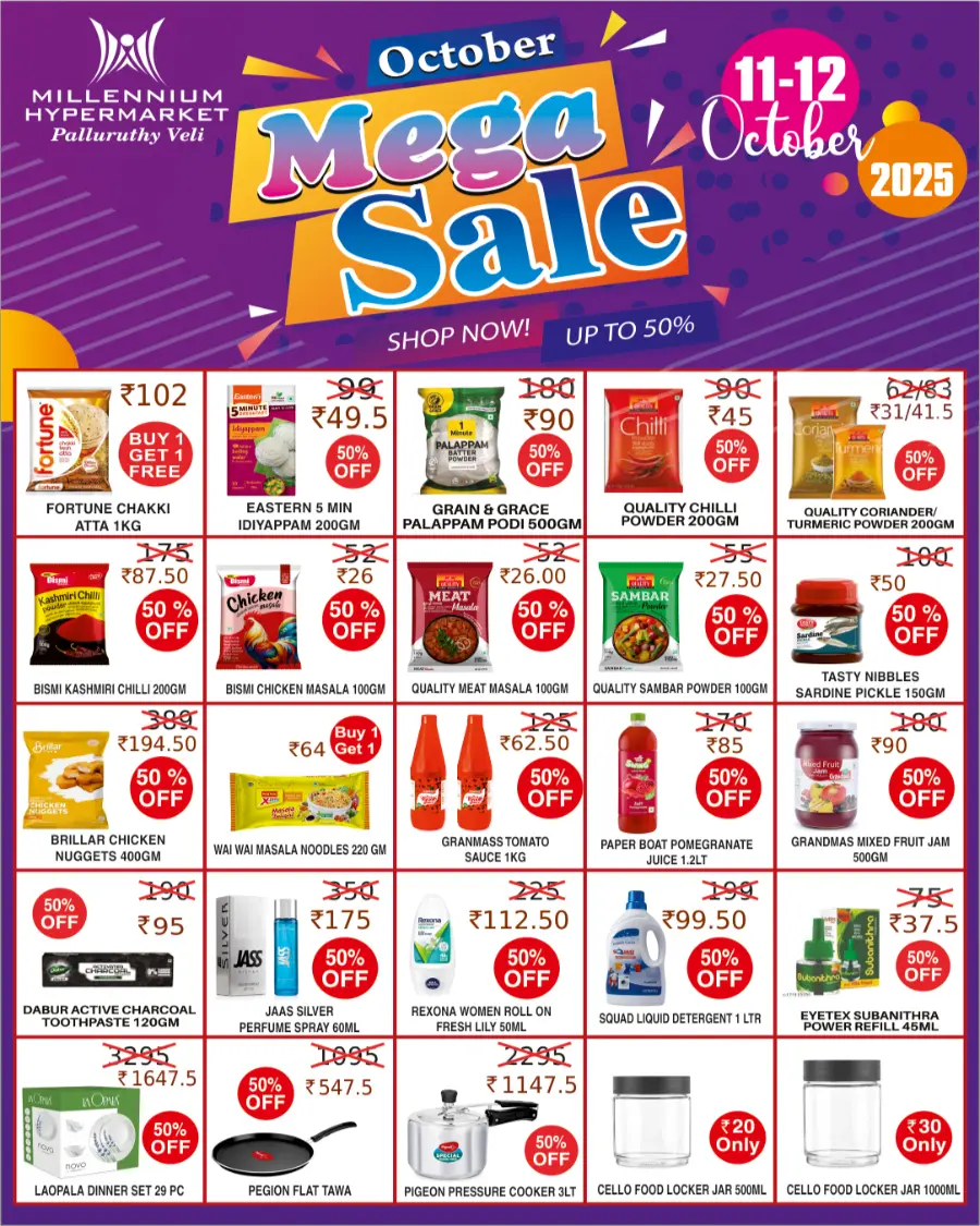 October Mega Sale In Millennium Hypermarket Ernakulam
