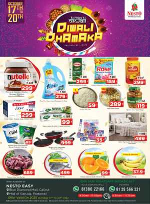 Diwali Dhamaka Sale – Shop & Save More! In Nesto Hypermarket Calicut,Palakkad