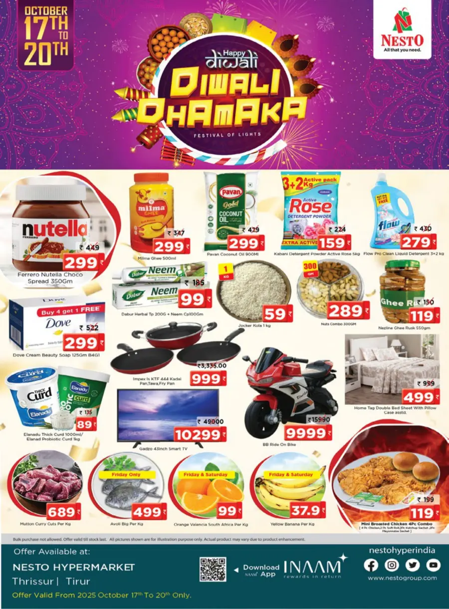 Diwali Dhamaka Offers – Festive Deals & Savings! In Nesto Hypermarket Thrissur