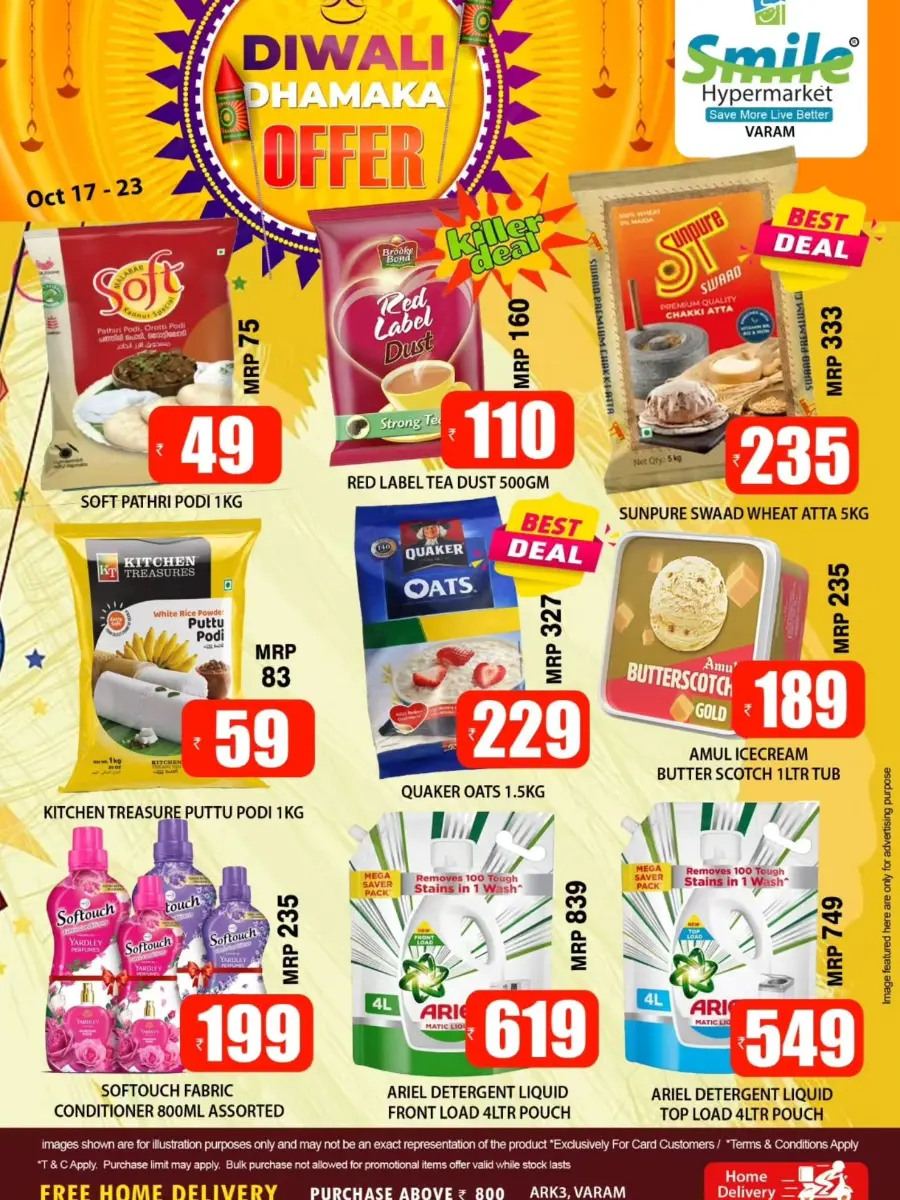 Diwali Dhamaka Offers In Smile Hypermarket Kannur