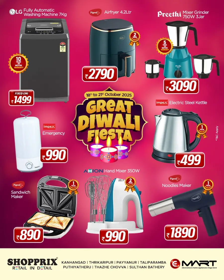 Great Diwali Fiesta In Shopprix Wayanad