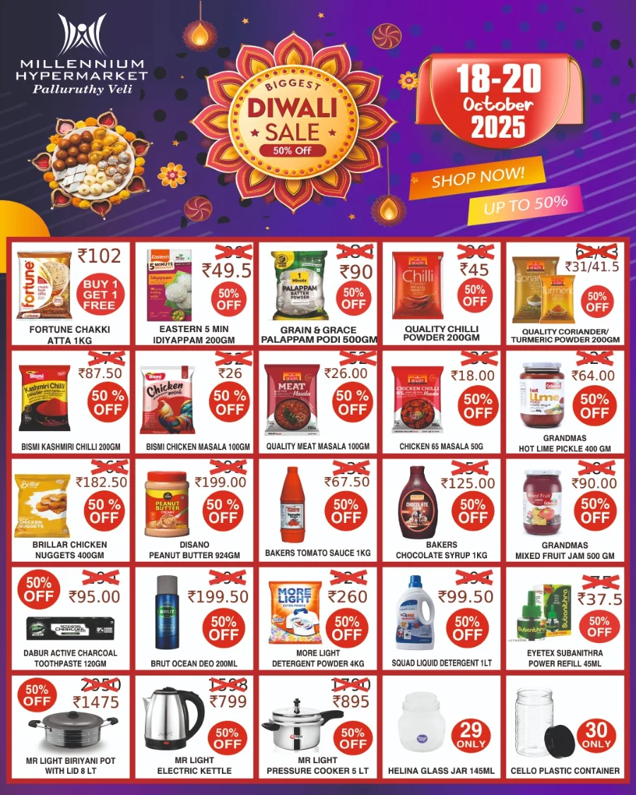 Biggest Diwali Sale In Millennium Hypermarket Ernakulam