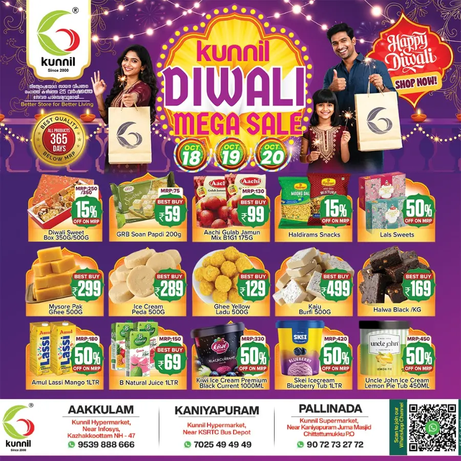 Diwali mega sale In Kunnil Hypermarket Trivandrum