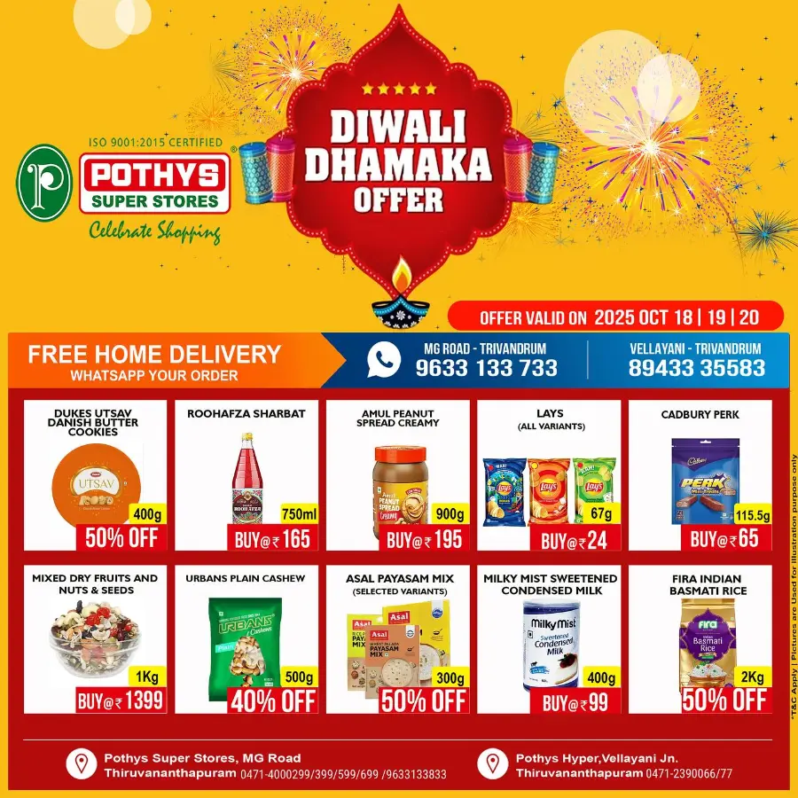 Diwali dhamaka In Pothys Superstores Trivandrum
