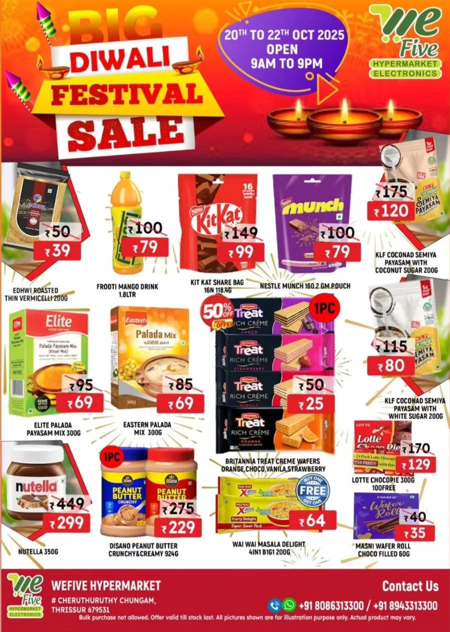 Big Diwali Festival Sale In We Five Hypermarket Thrissur