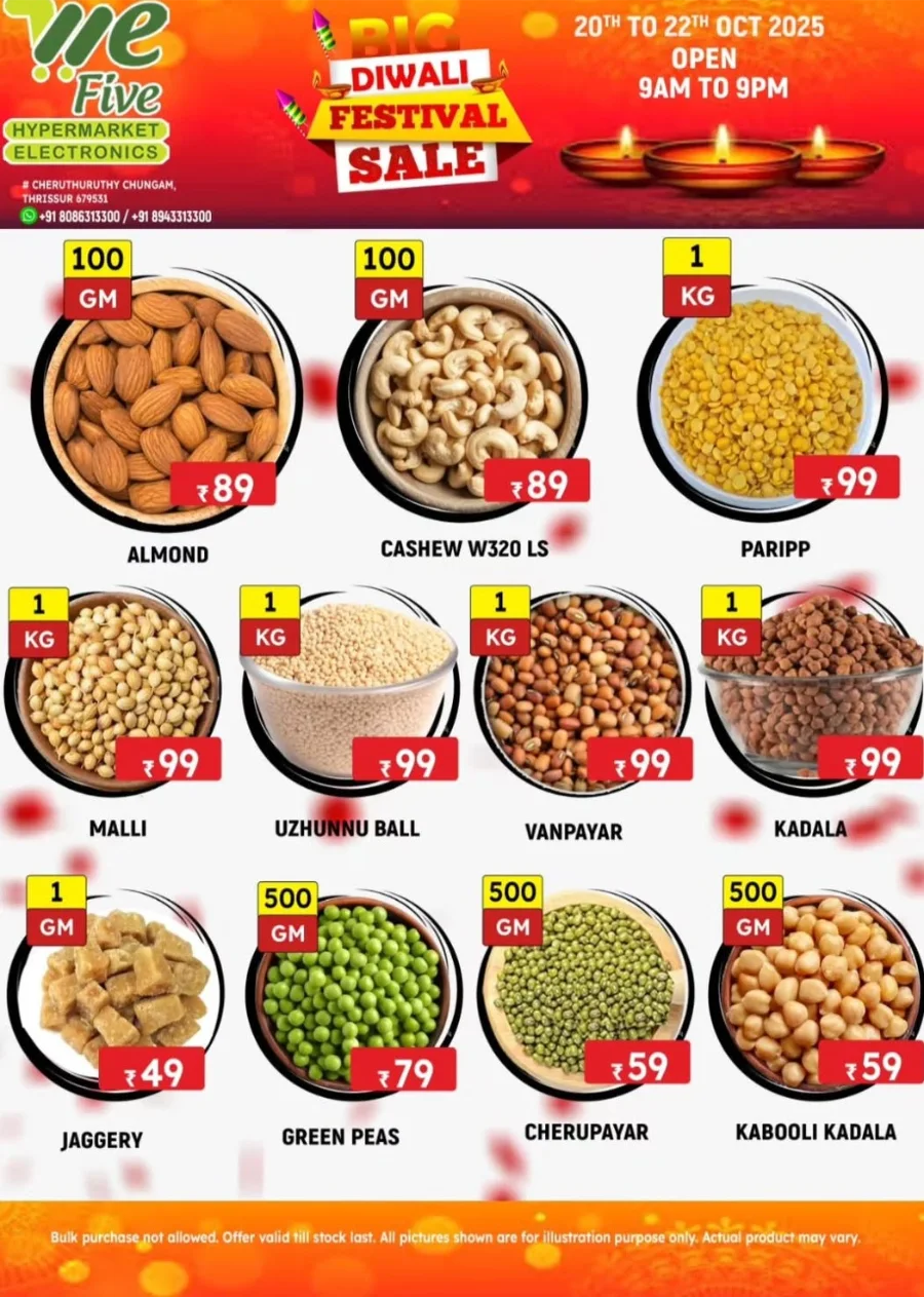 Big Diwali Festival Sale In We Five Hypermarket Thrissur