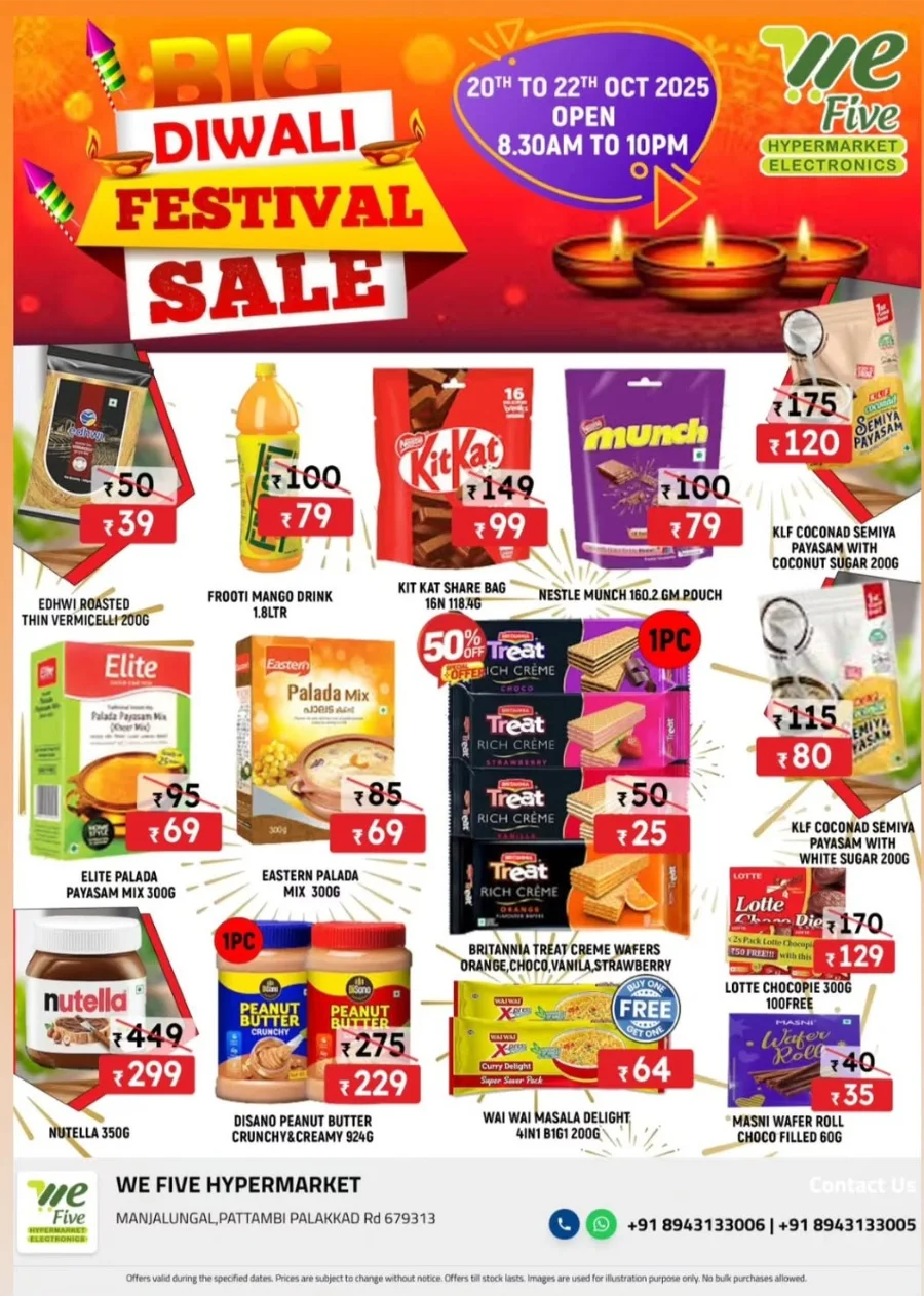 Big Diwali Festival Sale In We Five Hypermarket Palakkad