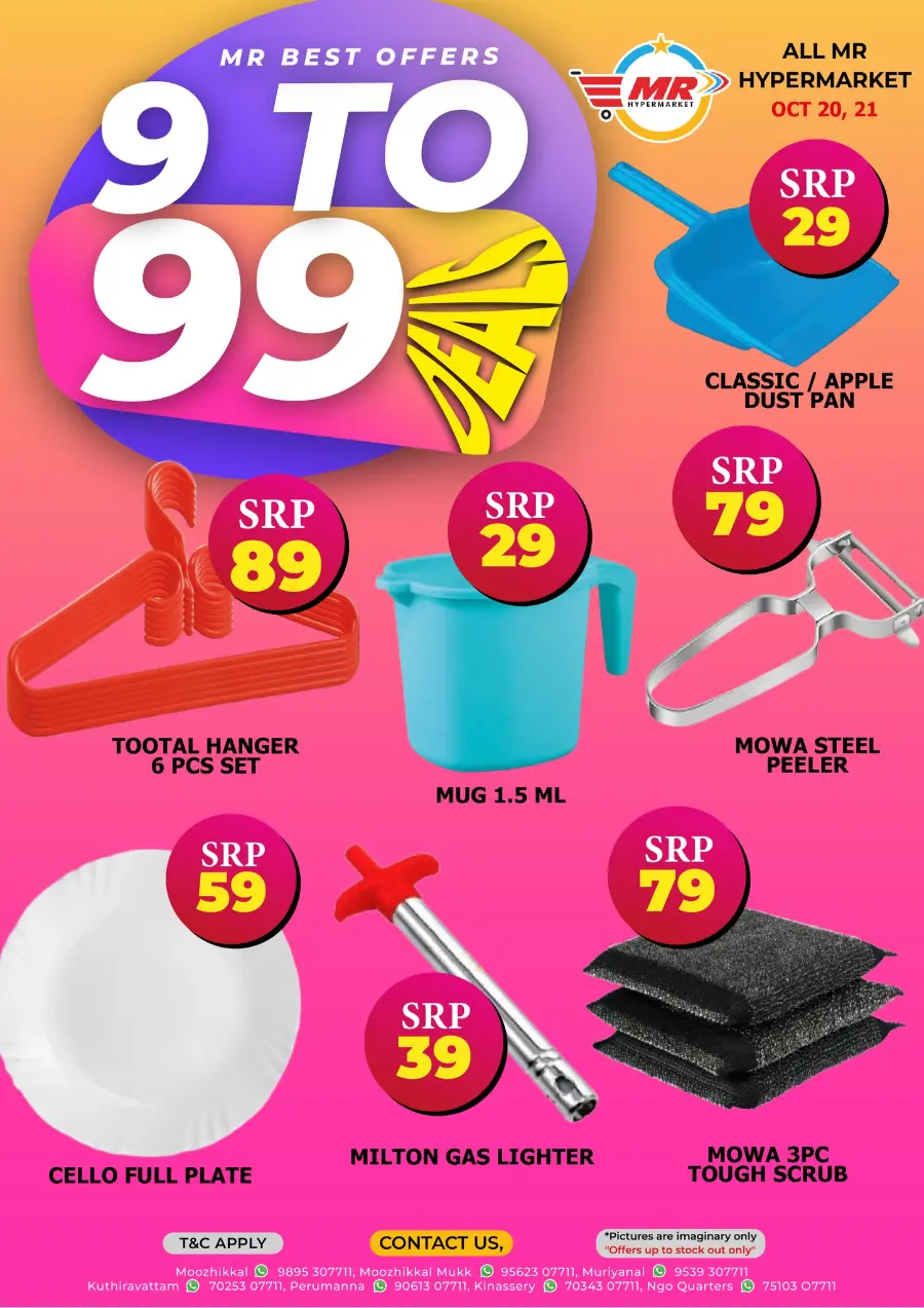 9 to 99 deals In MR Hypermarket Calicut