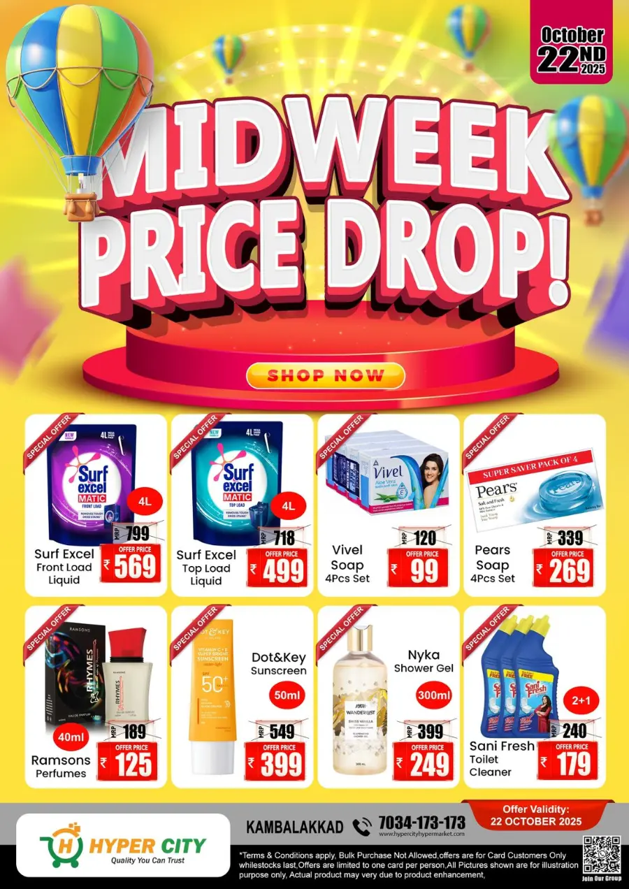 Midweek Price Drop In Hyper City Hypermarket Wayanad