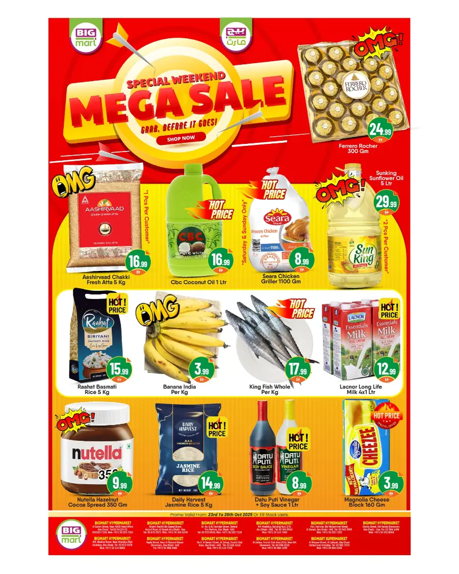 Weekend Mega Sale In BIG mart Abu Dhabi