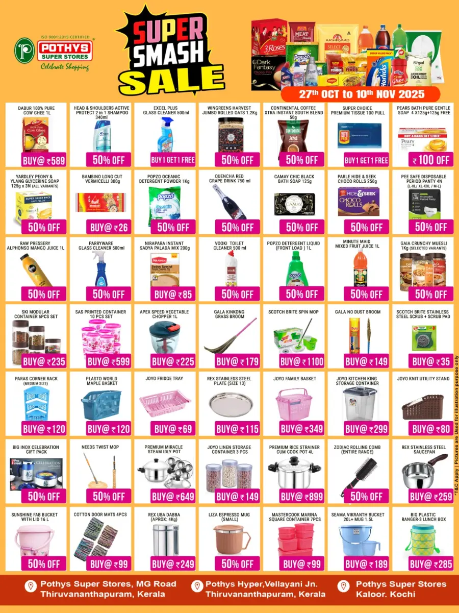 Super Smash Sale In Pothys Superstores Trivandrum