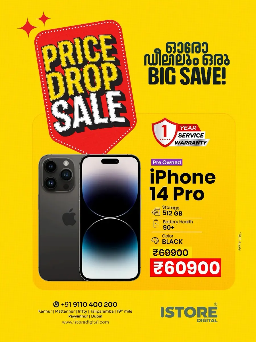 Price Drop Sale In iStore Digital Kannur