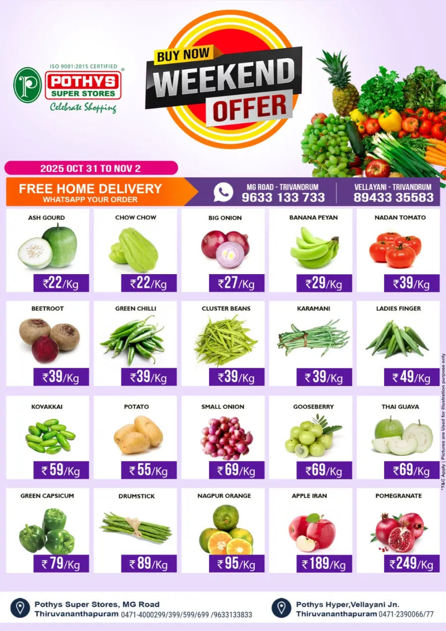 Weekend offer In Pothys Superstores Trivandrum
