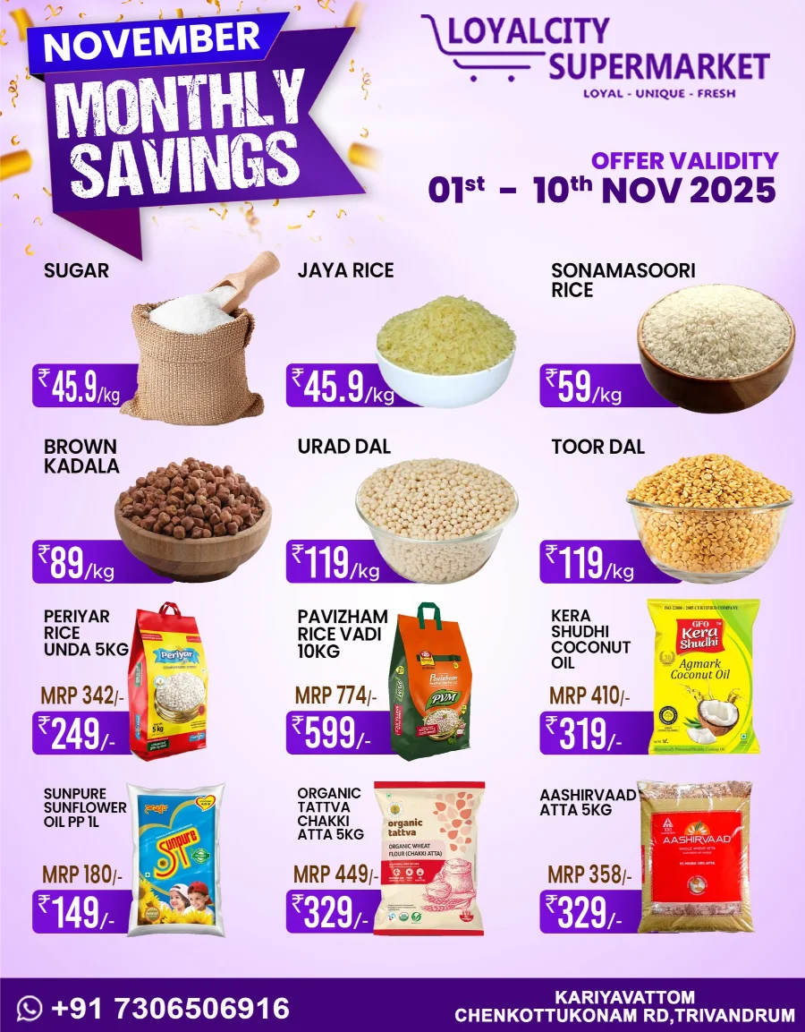 November Monthly Savings In Loyalcity Supermarket Trivandrum