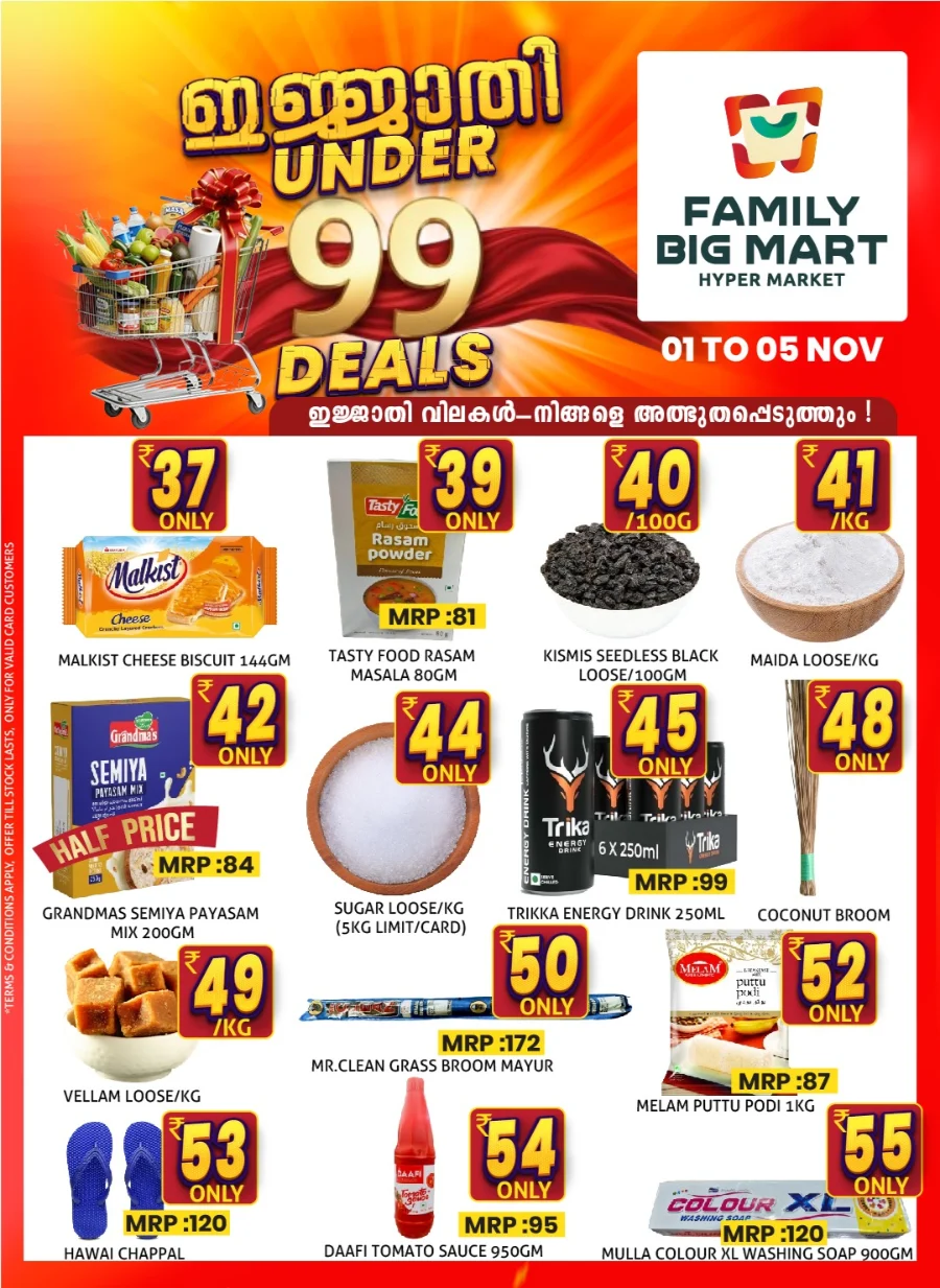 Under 99 Deals In Family Big Mart Calicut
