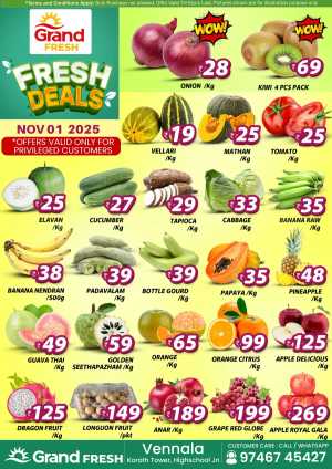 Fresh Deals In Grand Hypermarket Ernakulam