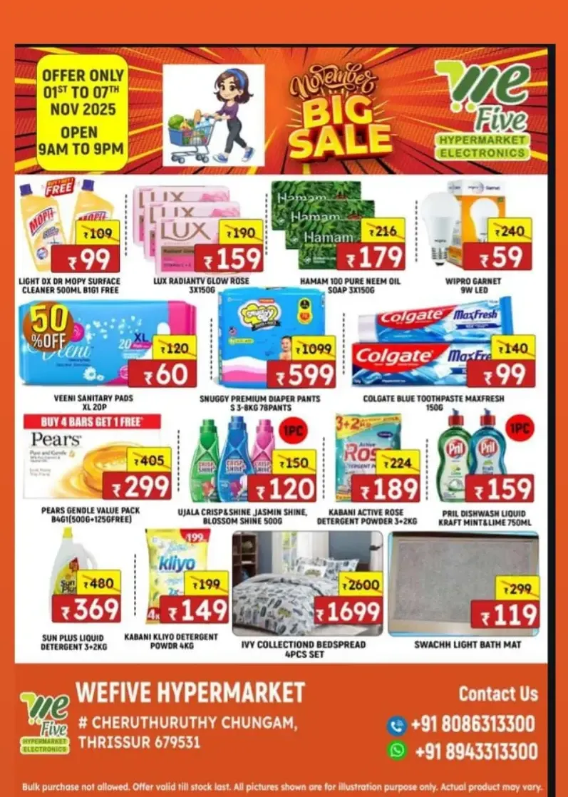November Big Sale In We Five Hypermarket Thrissur